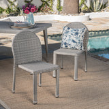 Outdoor Aluminum Frame Wicker Stackable Dining Chairs - Set of 2 - NH932103