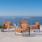 Outdoor Aluminum Club Chairs with Cushions (Set of 4) - NH953403