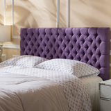 Contemporary Button Tufted Fabric Queen/Full Headboard - NH309892