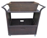 Multi-brown Wicker Indoor Bar Cart - NH474892