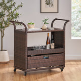 Mission Multi-brown Wicker Indoor Bar Cart - NH374892