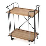 Antique Finish Firwood and Iron Coffee Cart - NH248992