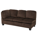Contemporary Tufted Chocolate Brown Fabric Sectional Sofa Set - NH513692