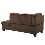Contemporary Tufted Chocolate Brown Fabric Sectional Sofa Set - NH513692