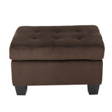 Contemporary Tufted Chocolate Brown Fabric Sectional Sofa Set - NH513692