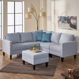Fabric Sectional Couch with Storage Ottoman - NH711003