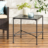 Outdoor Black Iron Side Table - NH547692