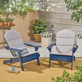 Outdoor Acacia Wood Folding Adirondack Chairs with Cushions - NH136403