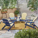 Outdoor Acacia Wood Folding Adirondack Chairs with Cushions - NH136403