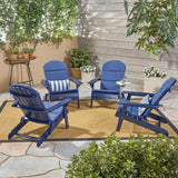 Outdoor Acacia Wood Folding Adirondack Chairs with Cushions - NH136403
