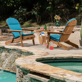 Outdoor Acacia Wood Folding Adirondack Chairs with Cushions - NH916403