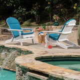 Outdoor Acacia Wood Folding Adirondack Chairs with Cushions - NH916403