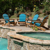 Outdoor Acacia Wood Folding Adirondack Chairs with Cushions - NH916403