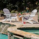 Outdoor Acacia Wood Folding Adirondack Chairs with Cushions - NH916403