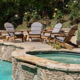 Outdoor Acacia Wood Folding Adirondack Chairs with Cushions - NH916403