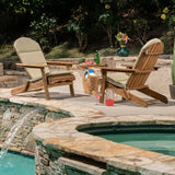 Outdoor Acacia Wood Folding Adirondack Chairs with Cushions - NH916403