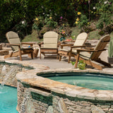 Outdoor Acacia Wood Folding Adirondack Chairs with Cushions - NH916403