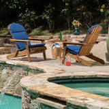 Outdoor Acacia Wood Folding Adirondack Chairs with Cushions - NH916403