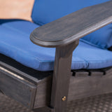 Outdoor Acacia Wood Folding Adirondack Chairs with Cushions - NH136403