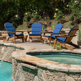 Outdoor Acacia Wood Folding Adirondack Chairs with Cushions - NH916403