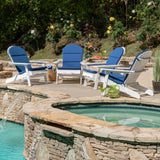 Outdoor Acacia Wood Folding Adirondack Chairs with Cushions - NH916403