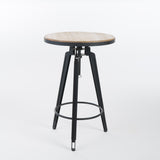 Contemporary Antique Color Firwood Swivel Bar Table - NH758892