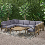 Outdoor 10 Piece Acacia Wood Sofa Sectional Set - NH233803