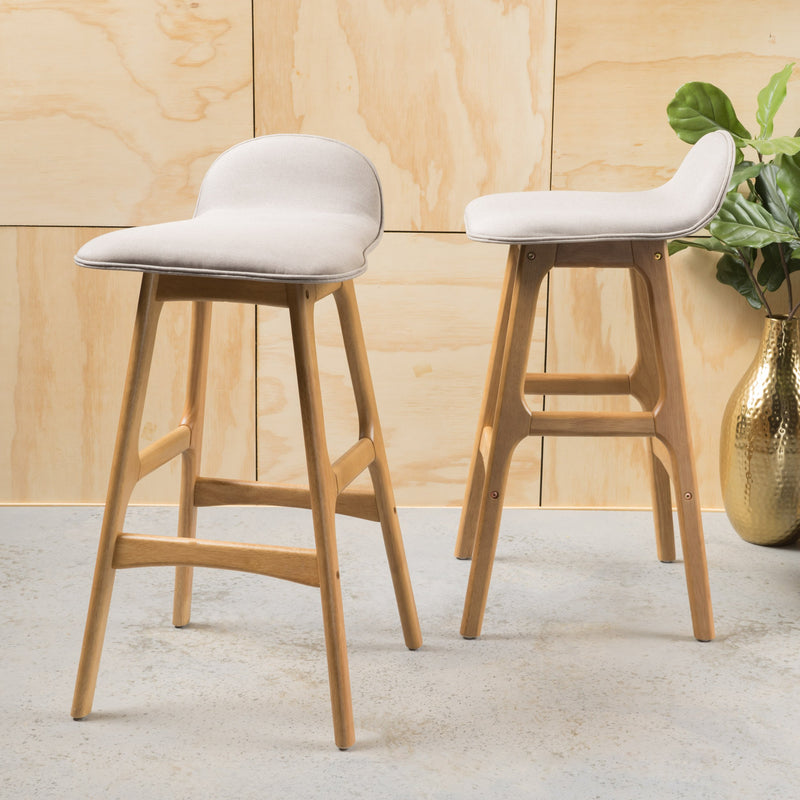 29-Inch Mid-Century Design Low Back Fabric Bar Chair (Set of 2) - NH501003