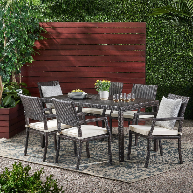 Outdoor 7-piece Wicker Rectangular Dining Set - NH342003