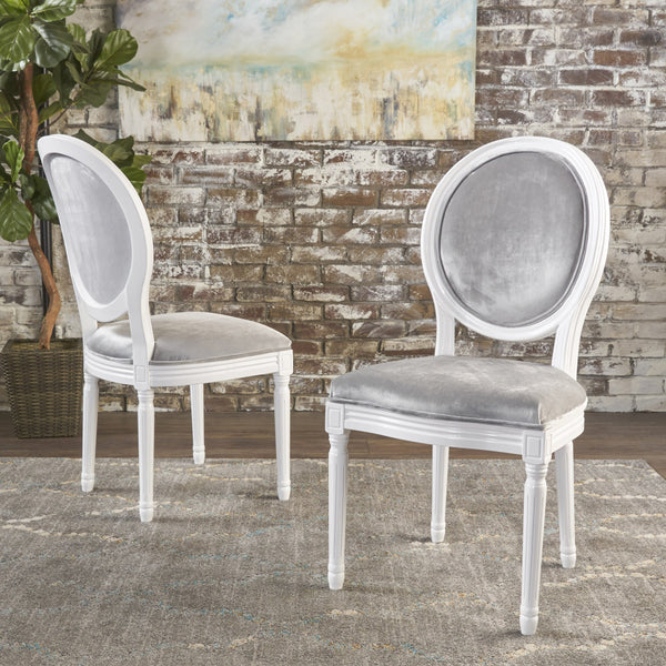 Traditional Grey New Velvet Dining Chairs (Set of 2) - NH943103