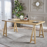 Farmhouse Faux Wood Dining Table with A-Frame Legs - NH087003