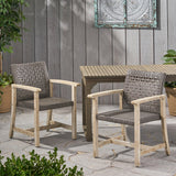Outdoor Acacia Wood and Wicker Dining Chair (Set of 2) - NH993013