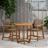 Outdoor 2 Seater Acacia Wood Dining Set - NH833013