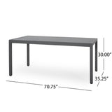 Outdoor Aluminum Dining Table with Tempered Glass Table Top - NH439013