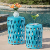 Nestable Outdoor Small and Large Iron Side Table Set (Set of 2) - NH011203