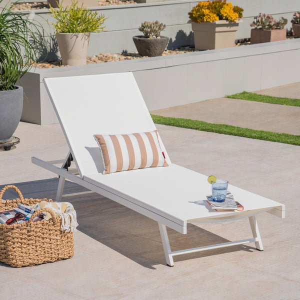 Outdoor Aluminum and Mesh Chaise Lounge - NH899403