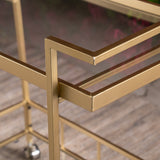 Outdoor Gold Finish Iron and Glass Bar Cart - NH525403