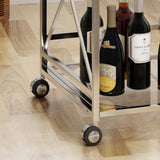 Modern Iron and Glass Bar Cart, Silver - NH964403