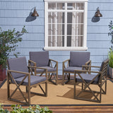 Outdoor Acacia Wood Club Chairs with Cushions - NH556703