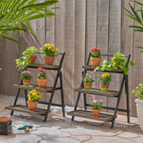 Outdoor Acacia Wood Planter Stand - NH855503