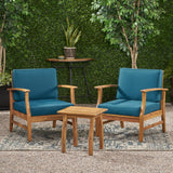 Outdoor 2 Seater Acacia Wood Chat Set with Cushions - NH822203