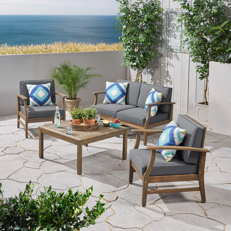 Outdoor 5 Piece Acacia Wood Chat Set - NH023803