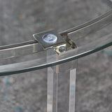 Modern Round Tempered Glass Coffee Table with Acrylic and Iron Accents - NH313203