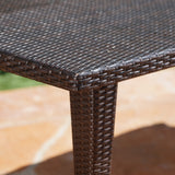 Outdoor 75-inch Multibrown Wicker Rectangular Dining Table - NH135103