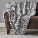 Modern Knit Stitch Fabric Rectangle Throw Blanket - NH192303