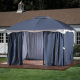 Outdoor Water Resistant Fabric and Steel 12 x 10 Foot Gazebo - NH801603