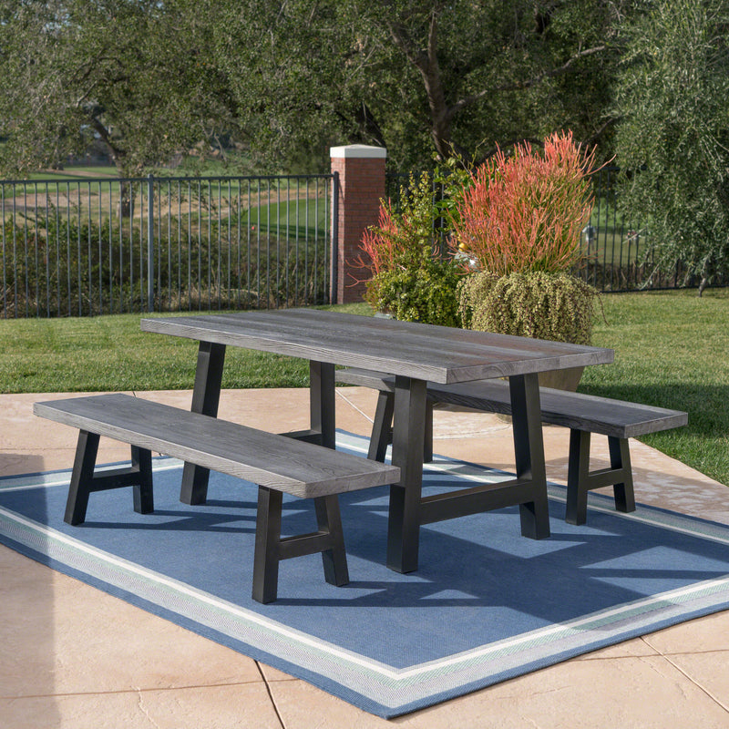 Outdoor 3 Piece Light Weight Concrete Picnic Set - NH287303