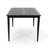 Outdoor 71 Inch Aluminum Rectangular Dining Table, Matte Black - NH553803