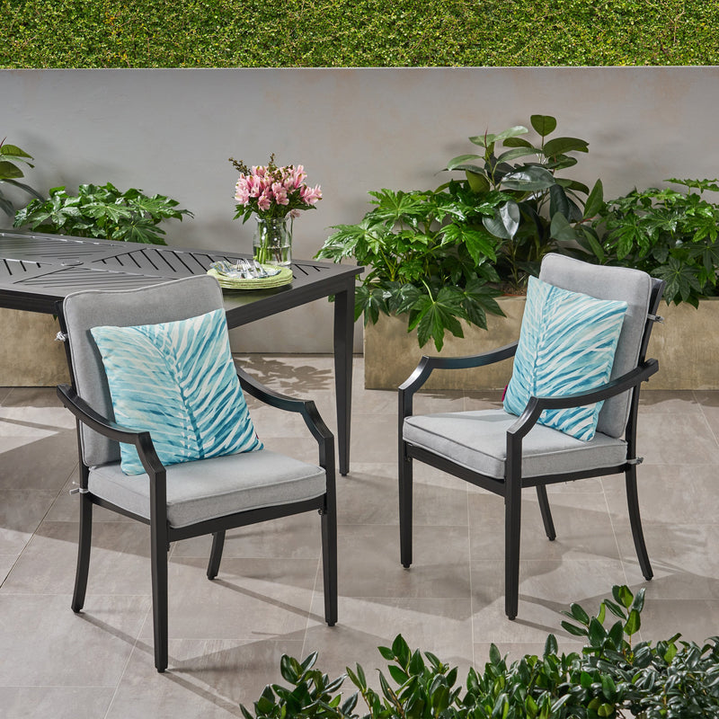Outdoor Aluminum Dining Chairs with Cushions (Set of 2) - NH653803