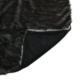 Modern Glam Rectangular Taupe Faux Fur Throw Blanket - NH332403